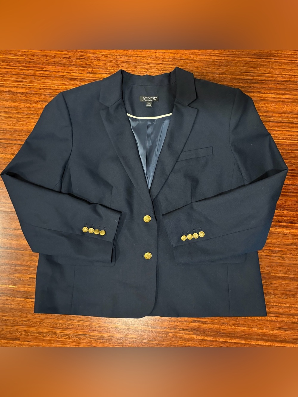 J.Crew Navy Blue Blazer Italian Wool Fides Suit Jacket Size 20